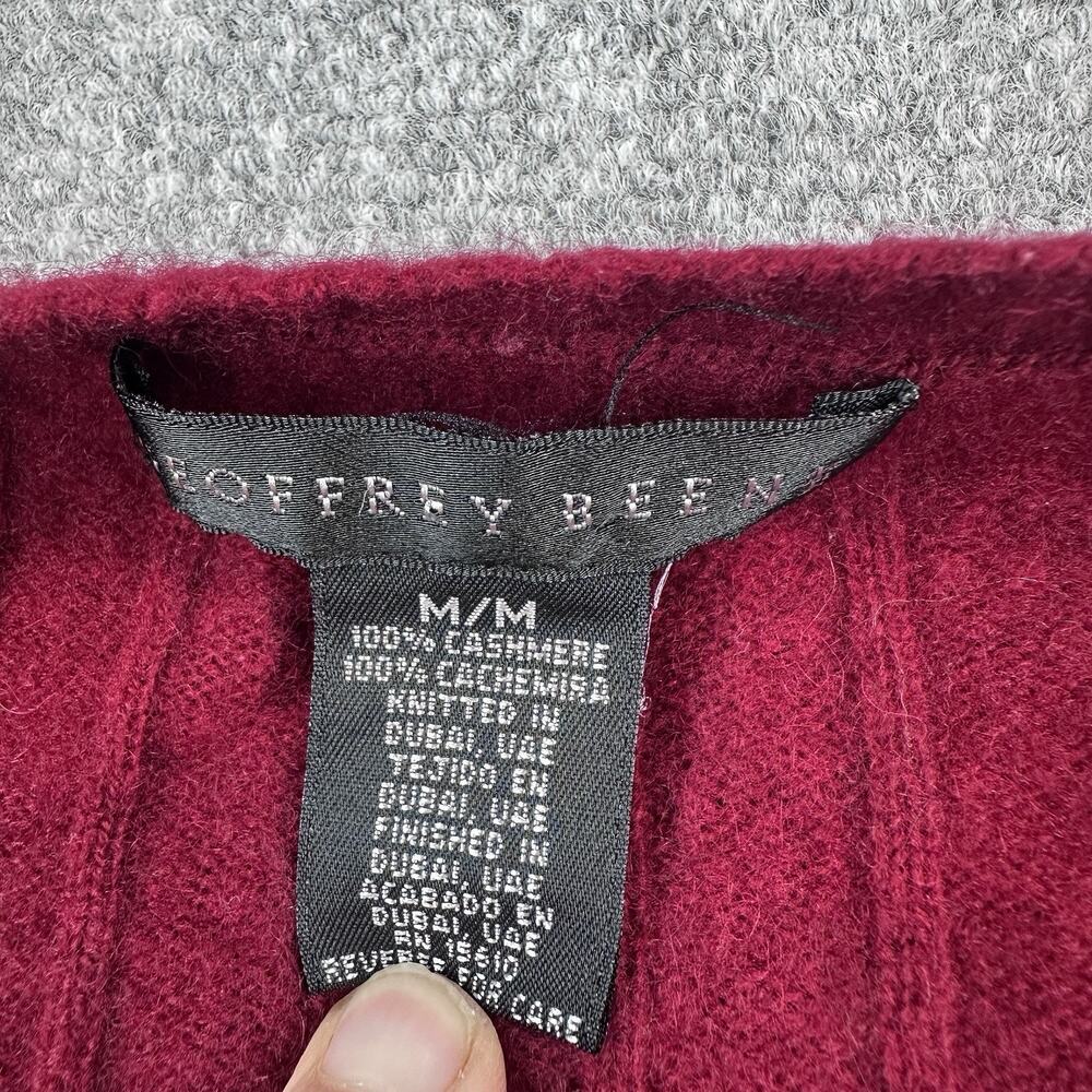 Geoffrey Beene 100% Cashmere V Neck Sweater Mens Medium Red Business Casual - Picture 5 of 6